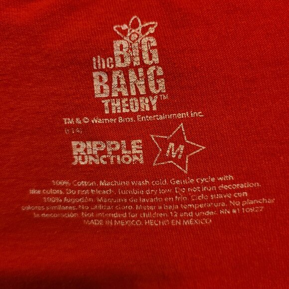 The Big Bang Theory Bazinga T-shirt Red Color Size Medium - Picture 3 of 3